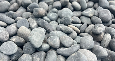 Blasted black pebbles, alternate angle